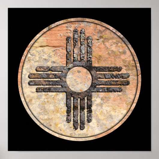 Nieuw Mexicaans Zia Sun Symbol Poster (Voorkant)