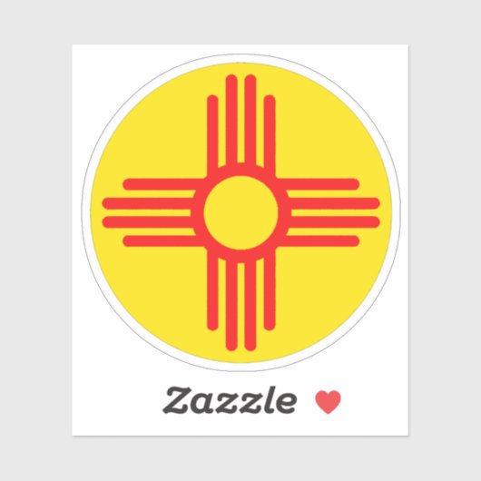 Nieuw Mexicaans Zia Sun-symbool Sticker (Vel)