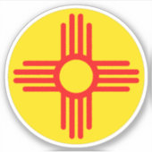 Nieuw Mexicaans Zia Sun-symbool Sticker (Voorkant)