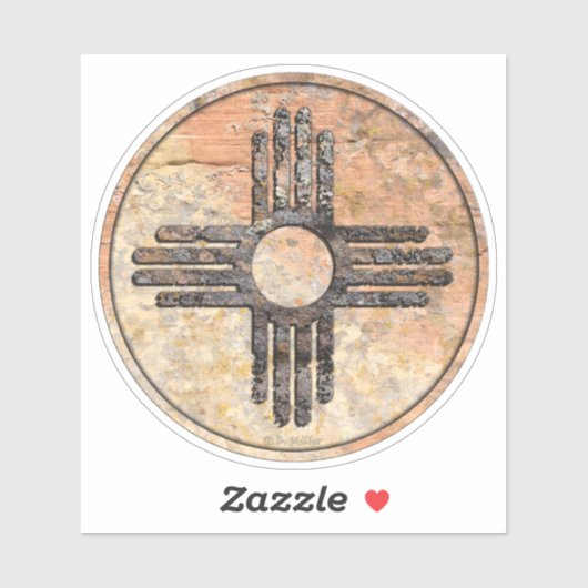 Nieuw Mexicaans Zia Sun-symbool - Talking Canyons Sticker (Vel)