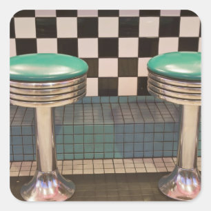 Nieuw Mexico, Albuquerque. De 66 Diner samen Vierkante Sticker