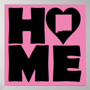 Nieuw Mexico Home Heart State Poster Sign
