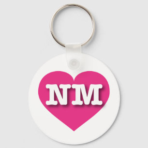 Nieuw Mexico Hot Pink Heart - Ik hou van NM Sleutelhanger