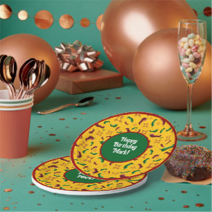 Nieuw Mexico Rood & Groen Chili Tamales Zia Nopale Papieren Bordje