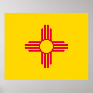 Nieuw Mexico State Flag Design Decor Poster