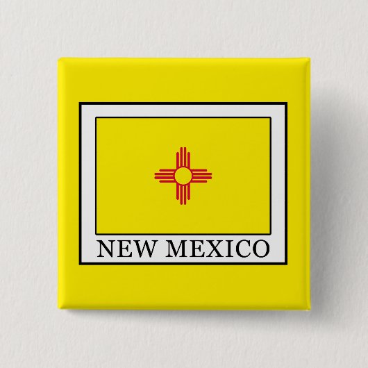 Nieuw Mexico Vierkante Button 5,1 Cm (Voorkant)