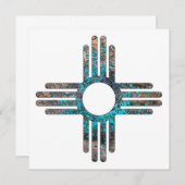 Nieuw Mexico Zia Zonnesymbool Kaart (Voorkant / Achterkant)