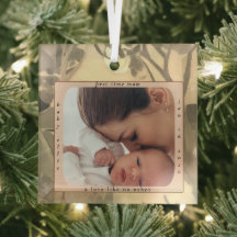 Nieuw Moeder Foto & Naam Ornament