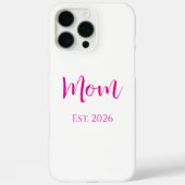 Nieuw Mom Hot Pink Script Moederdag Case-Mate iPhone Case (Achterkant)