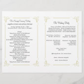 Nieuw Olijfgroen art Deco Foral Wedding Programme (Achterkant)