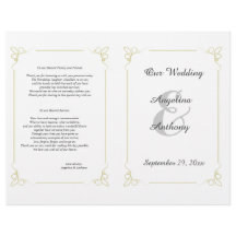 Nieuw Olijfgroen art Deco Foral Wedding Programme