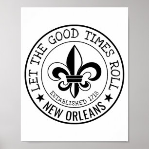 Nieuw Orleans Laat De Goede Tijden Rollen Fleur De Poster