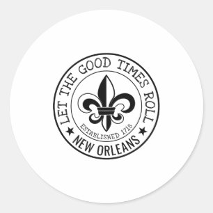 Nieuw Orleans Laat De Goede Tijden Rollen Fleur De Ronde Sticker