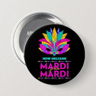 Nieuw Orléans Mardi Gras-masker Ronde Button 7,6 Cm