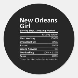 Nieuw Orleans Meisje La Louisiana Grappige Stad Th Ronde Sticker