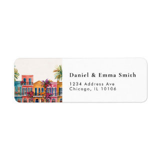 Nieuw Orleans Nola Louisiana Retouradreslabel Etiket