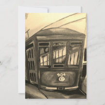 Nieuw Orléans Streetcar Thema Uitnodiging
