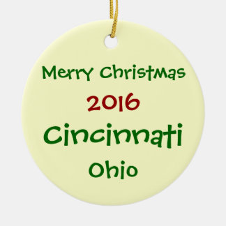 NIEUW ORNMENT CINCINNATI OHIO MERRY CHRISTMAS VAN KERAMISCH ORNAMENT