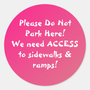 NIEUW! Parkeer hier niet STICKERS! Ronde Sticker