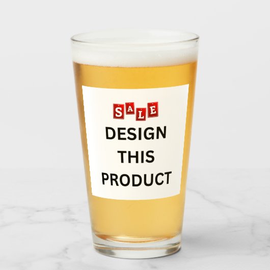 NIEUW! Pint Glas - Maat 16oz - Custom (Voorkant gevuld)