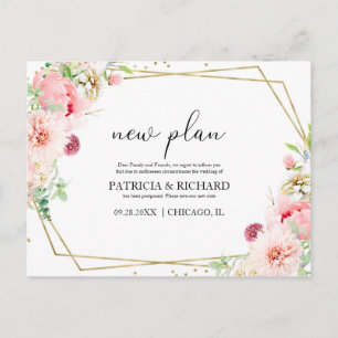 Nieuw Plan Elegante Blush Bloemen Geometrische bru Briefkaart