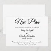 "Nieuw plan" Elegante uitgestelde trouwkaart aanko Kaart (Voorkant / Achterkant)