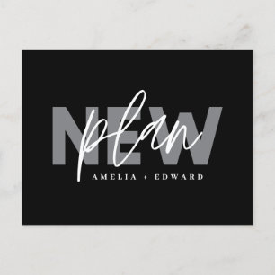 Nieuw plan moderne typografie bruiloft verandert d aankondigingskaart