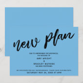 Nieuw plan uitgestelde bruiloft klassieke blauwe k kaart (Voorkant / Achterkant)