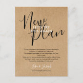 Nieuw plan Wijzig de datum Foto bruiloft geannulee Aankondigingskaart (Voorkant)