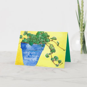 Nieuw Plant Felicitaties Blue Clay Pot Sunlight Kaart