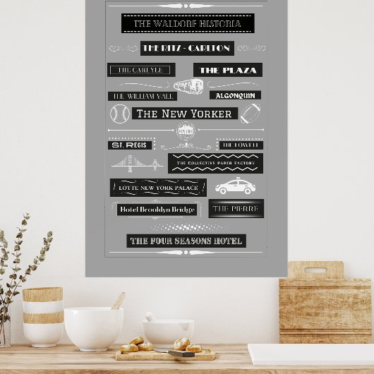 NIEUW POSTER VAN DE STAD VAN YORK FAMOUS HOTELS (Keuken)