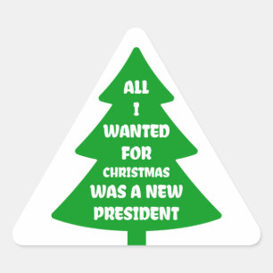 Nieuw President voor kerstmis Driehoek Sticker