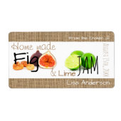 Nieuw Rustisch Fig en Limoen Jam gepersonaliseerd Etiket (Voorkant)