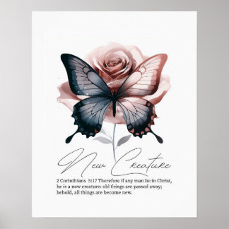 Nieuw schepsel, Bijbeltekst christelijke wandkunst Poster