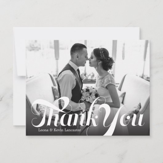 Nieuw script Dank u bruiloft uitnodiging (Voorkant)