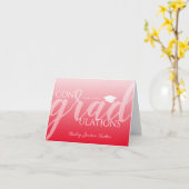 Nieuw script rood Afstuderen gefeliciteerd Kaart (Gele Bloem)