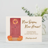Nieuw Seizoen Nieuw Home Pumpkin Verhuizen Aankondiging (Staand voorkant)