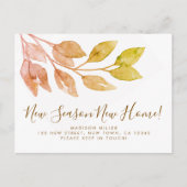 Nieuw Seizoen Nieuw Huis Herfst Foliage Verhuizen Aankondigingskaart (Voorkant)