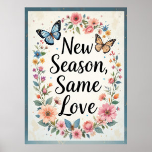 Nieuw seizoen Zelfde liefde Elegante Bloemenkunst Poster