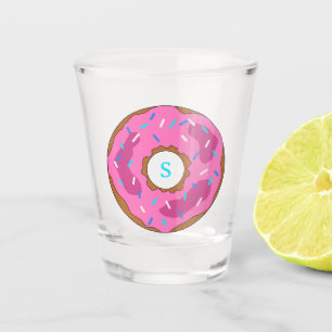 NIEUW! Shot Glass - Donut - Jouw naam Initiaal Cus Glas