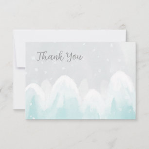 Nieuw Sneeuwblauw Baby shower Hartelijk dank Bedankkaart