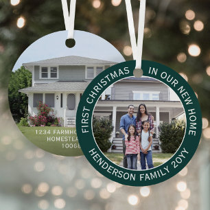 Nieuw startpunt 1 kerst 2 Foto groen Metalen Ornament