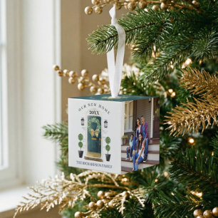 Nieuw startpunt voor Feestdagen Groene Waterverf d Kubus Ornament