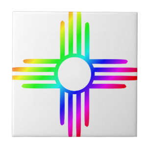 Nieuw symbool Mexico Rainbow Zia Tegeltje