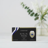 NIEUW Thin Blue Line Custom Badge Visitekaartje (Staand voorkant)