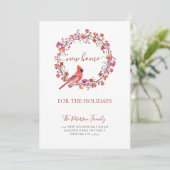 Nieuw thuis voor de feestdagen kerst. aankondiging (Staand voorkant)