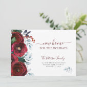 Nieuw thuis voor de feestdagen kerst. aankondiging (Staand voorkant)