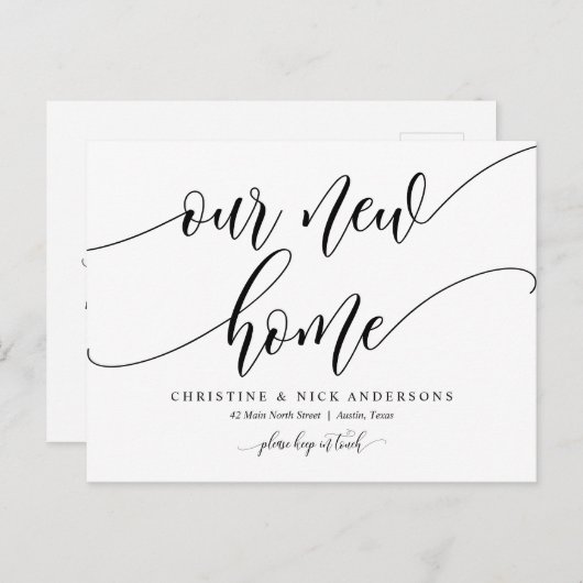 Nieuw thuisadres, Briefkaart kennisgeving verplaat (Voorkant / Achterkant)