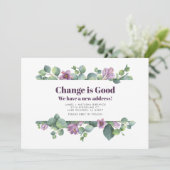 Nieuw thuisadres Eucalyptus verhuizen Aankondiging (Staand voorkant)