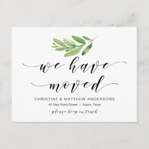 Nieuw thuisadres, Greenery, Moving Announge Briefkaart